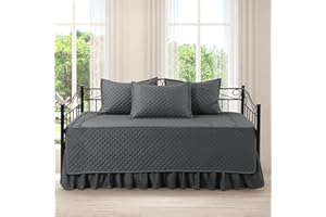 MABOZOO Daybed Covers Sets with Bedskirt for Twin Bed,5 Piece All Season Twin Size Cozy Double Sided-Quilting,Daybed Comforte