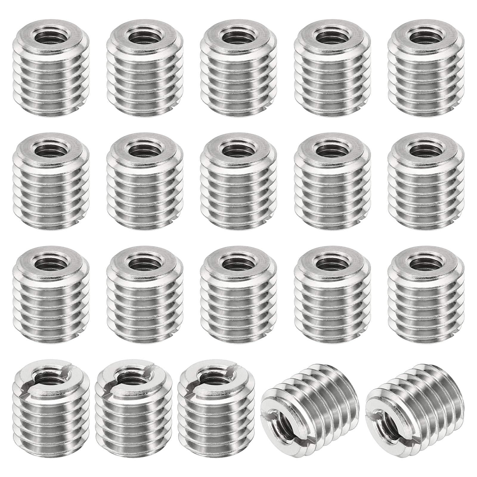PATIKIL Thread Adapters Sleeve Reducing Nut, 20 Pcs M12x1.75 Male to M6x1 Female Repairing Insert Nut Screw Reducer Stainless Steel Fastener 12mm