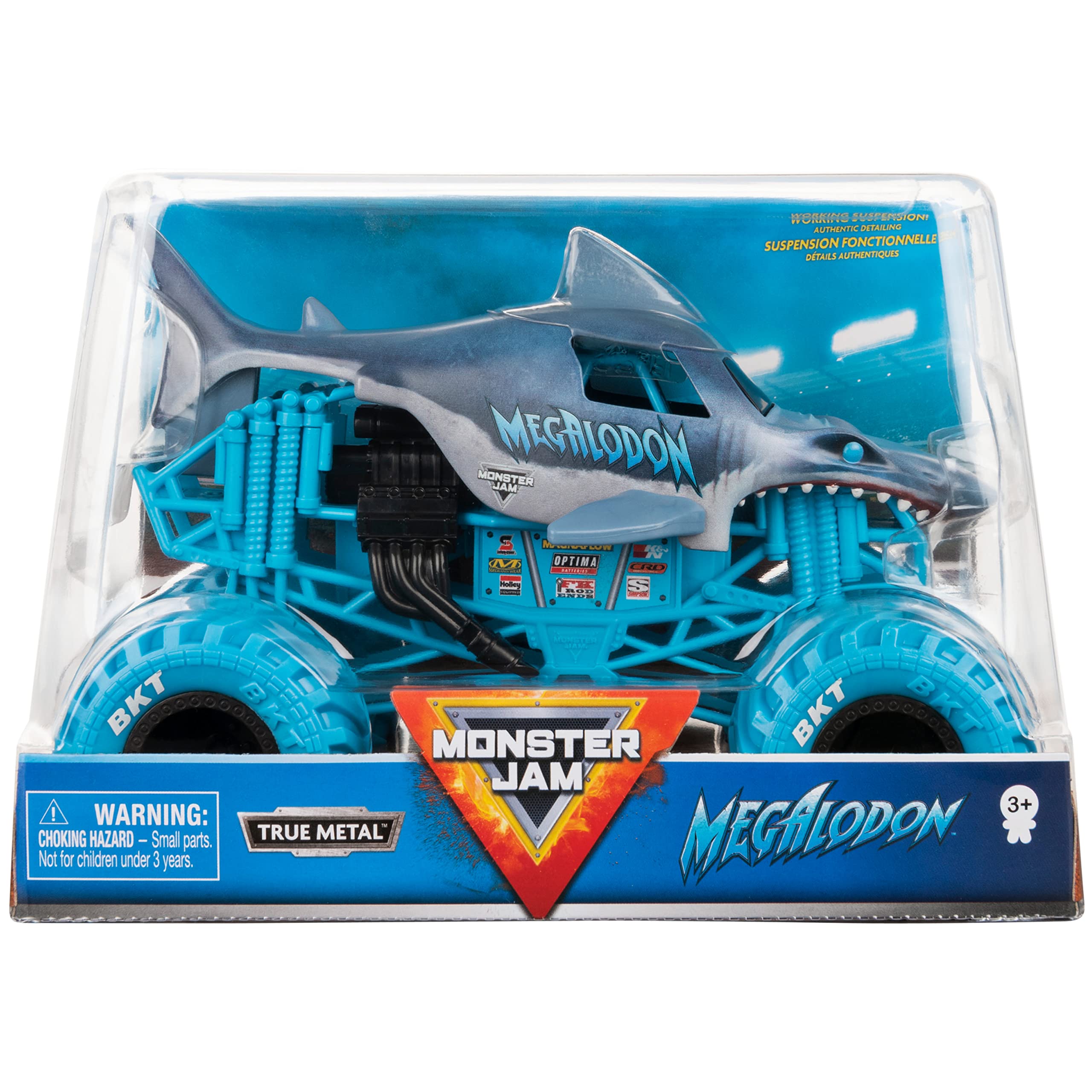 Monster Jam, Official Megalodon Monster Truck, Collector Die-Cast Vehicle, 1:24 Scale