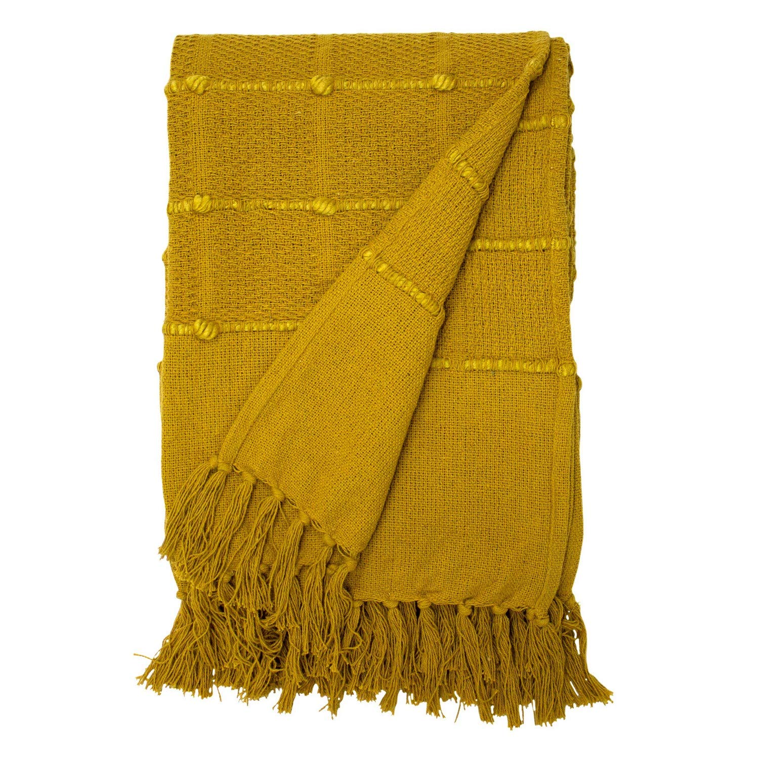 furn. Motti Throw, Polyester, Ochre, 140 x 180cm