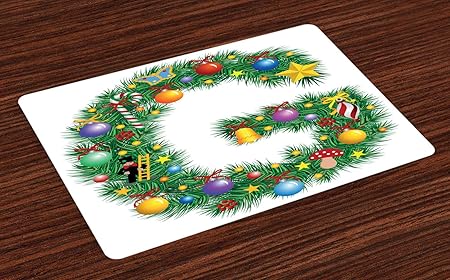 ABAKUHAUS Buchstabe G Platzmatten, Weihnachtsbaum-Art-Buchstabe G mit lebhaftem Feier-Einzelteil-Feiertag der Hauptart, Tiscj