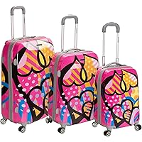 Rockland Vision Hardside Spinner Wheel Luggage, Love, 3-Piece Set (20/24/28)