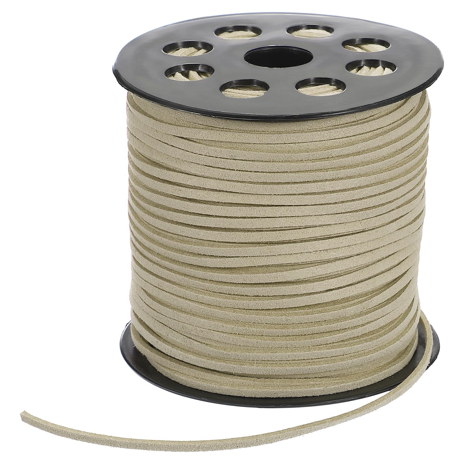 PATIKIL 100 Yards x 2.6mm Faux Suede Leather Cord, Leather Lace String for Bracelet Necklace Beading Making DIY Crafts, Grey White