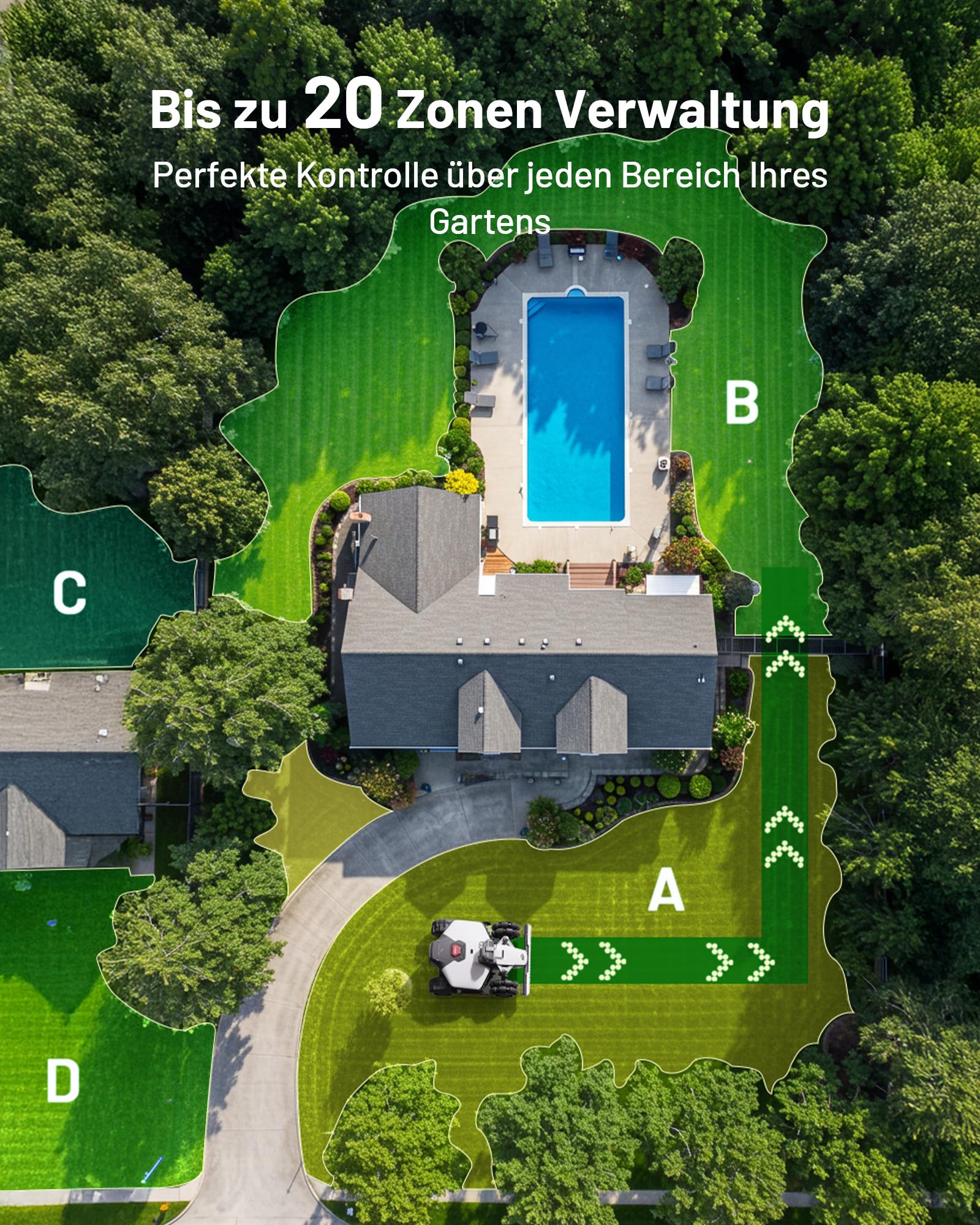 MAMMOTION LUBA mini AWD LiDAR Mähroboter ohne Begrenzungskabel & RTK-Antenne für 1500 m², 3D LiDAR+NetRTK+AI Vision Triple-Fusion, AWD 80% Steigung, Automatische Kartierung, 3 Jahre Gratis-4G 7