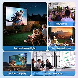 200 Inch Projector Screen with Stand: VOOPVOR 16ft