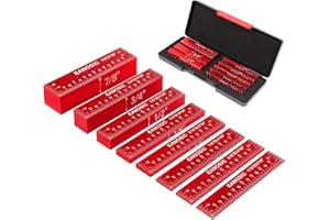 EANOSIC Setup Blocks Height Gauge Set, 8pcs Precision Aluminum Setup Bars for Router and Table Saw Accessories Woodworking Set Up, Bars Include Laser Engraved Size Markings (Extra Long 4 Inch)