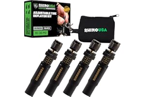 Rhino USA Adjustable Tire Deflator Kit (10-30 PSI) Ultimate Screw-on Automatic Tire Deflators for Offroad - Quick & Easy Air 