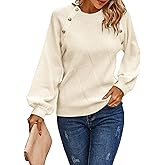 AOVDE Women's Batwing Long Sleeve Sweaters Fall Winter Crewneck Ribbed Knit Warm Tunic Pullover Jumpers Tops