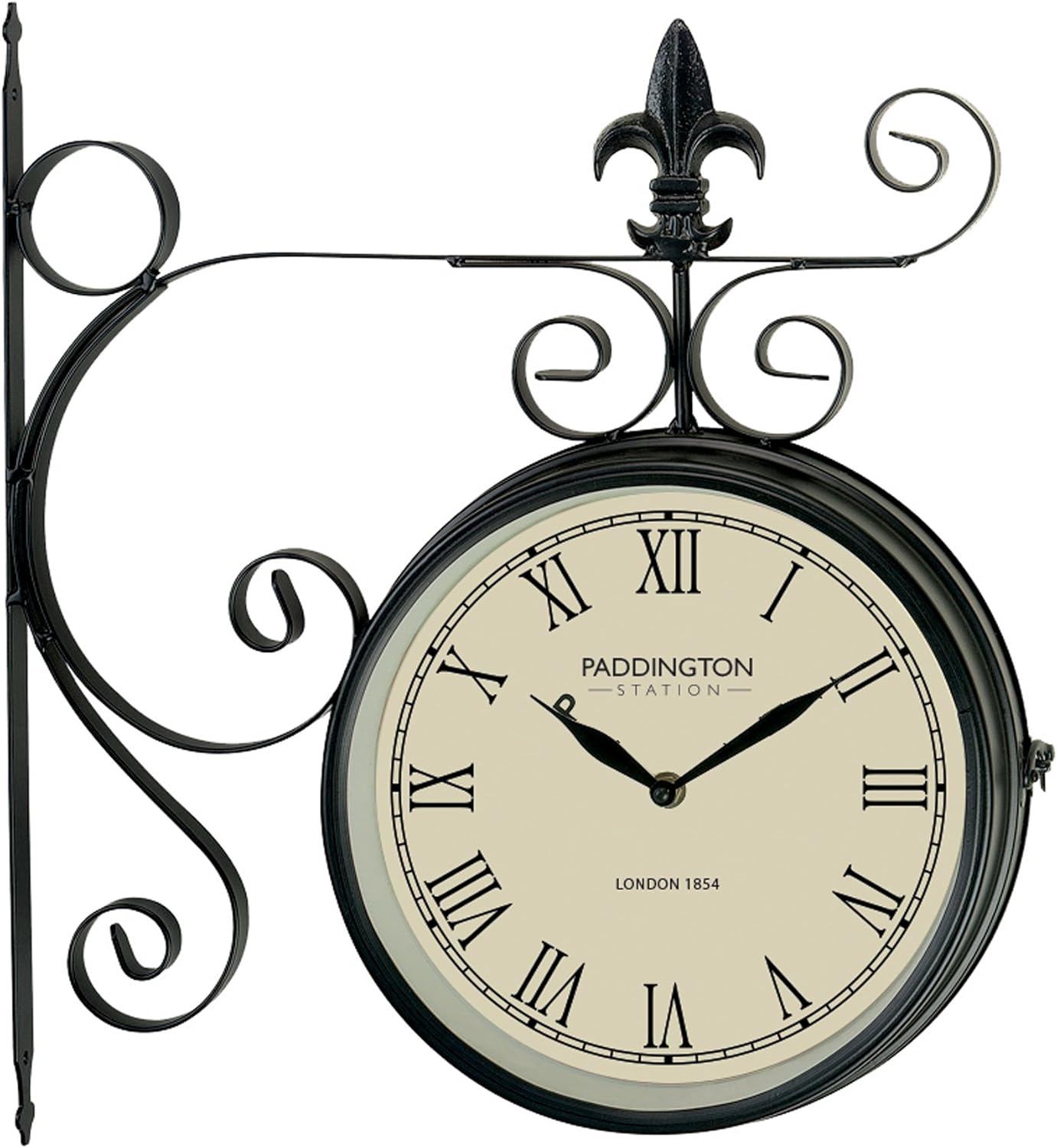 Gardman 17238 Paddington Station Double Sided Clock, Black, 10x39x43 cm