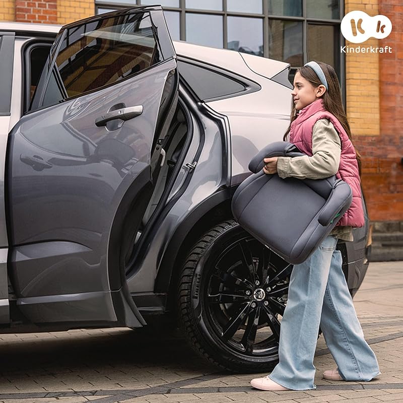 I-SPARK Silla de coche, i-Size, para bebé, Grupo 2/3 100-150 cm, de 3,5 a 12 años, de 15 a 36 kg, ligera (4,85 kg), cinturón de seguridad de 3 puntos, Protección lateral, Negro