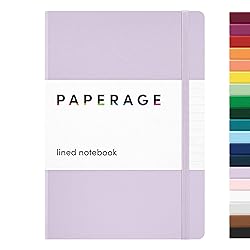 PAPERAGE Lined Journal Notebook, (Lavender), 160