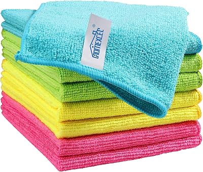 HOMEXCEL Microfibre Cloths 8 Pack Assorted Colors 29x29 cm