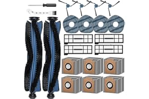 ARCHIZAN 22 Pack X10 Pro Omni Replacement Accessories for Eufy X10 Pro Omni Robot Vacuum Cleaner, 2 Main Roller Brush, 6 Dust Bags 4 Side Brushes 4 Filters 4 Mop Pads 1 Screwdriver 1 Clean too