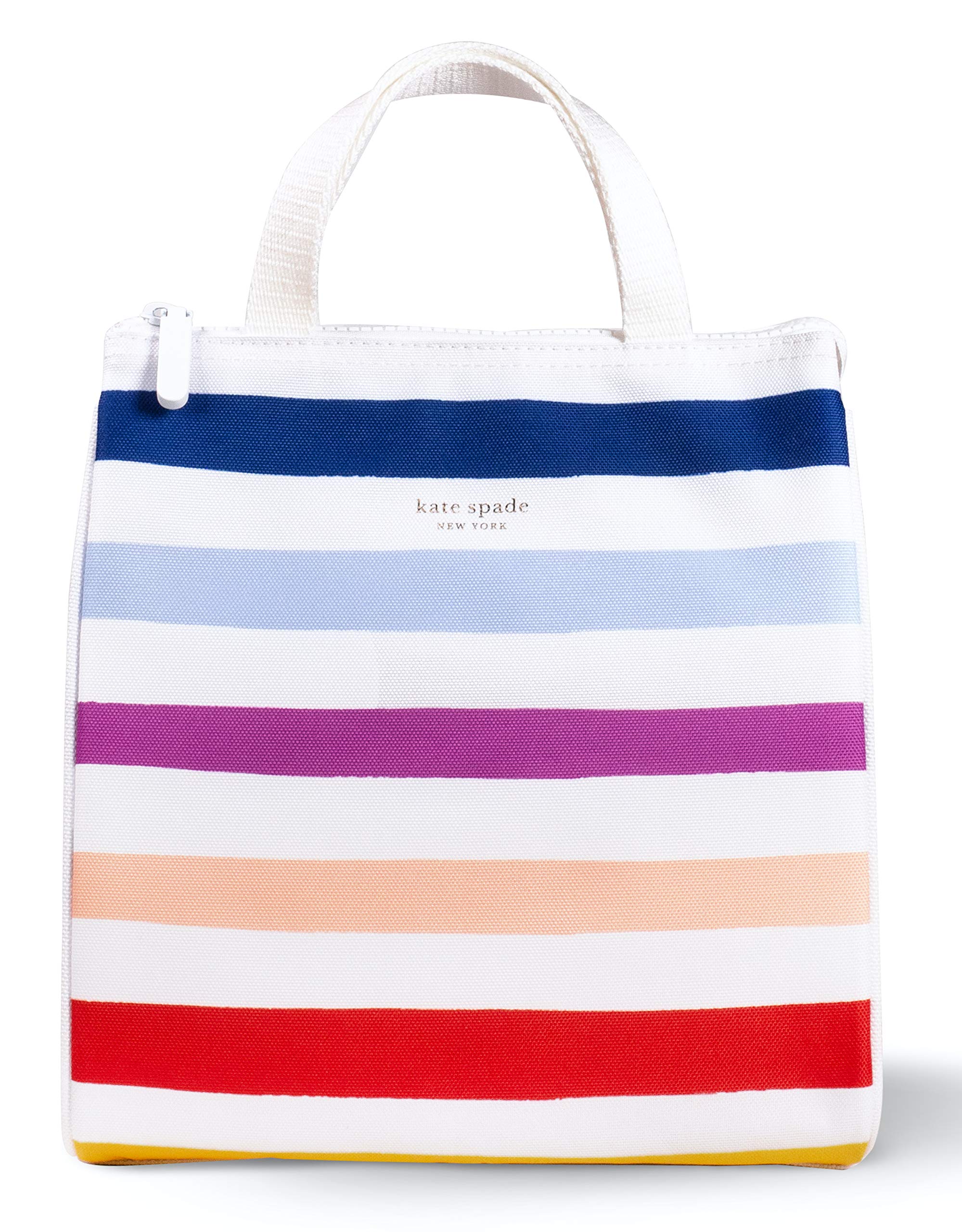 Kate Spade New York Portable Soft Cooler Lunch Bag, Thermal Tote with Silver Insulated Interior Lining and Storage Pocket, Candy Stripe โ image 1