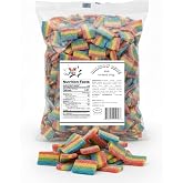 Halal Sour Mini Rainbow Belt Candy Bulk | 5-Pound of Fruity Sour Mini Strips, Colorful Belt Gummy Candy for Parties, Candy Buffets, Goodie Bags &amp; Dessert Decorating