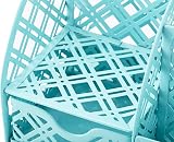 EXERZ Desk Organiser Turquoise 7 Compartment Mesh Caddy with Drawer view 5