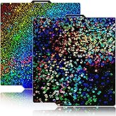 Wefuit 257X257mm Bambu Build Plate for Bambu lab P2S/X1/X1C/X1E/P1P/ P1S/A1 3D Printer haetingbed,Holographic Texture PEI 3D Printer Spring Steel Removable Platform (PEY-Circle+PEY-Starry)
