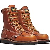 Thorogood American Heritage 8" Steel Safety Moc Toe Work Boots, Full-Grain Leather, Steel Toe, Wedge Outsole, Shock Absorption Footbed