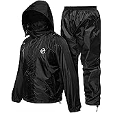 Foxelli Waterproof Rain Suit – Durable Breathable Lightweight Rainwear for Men & Women Perfect for Motorcycle Golf Fishing