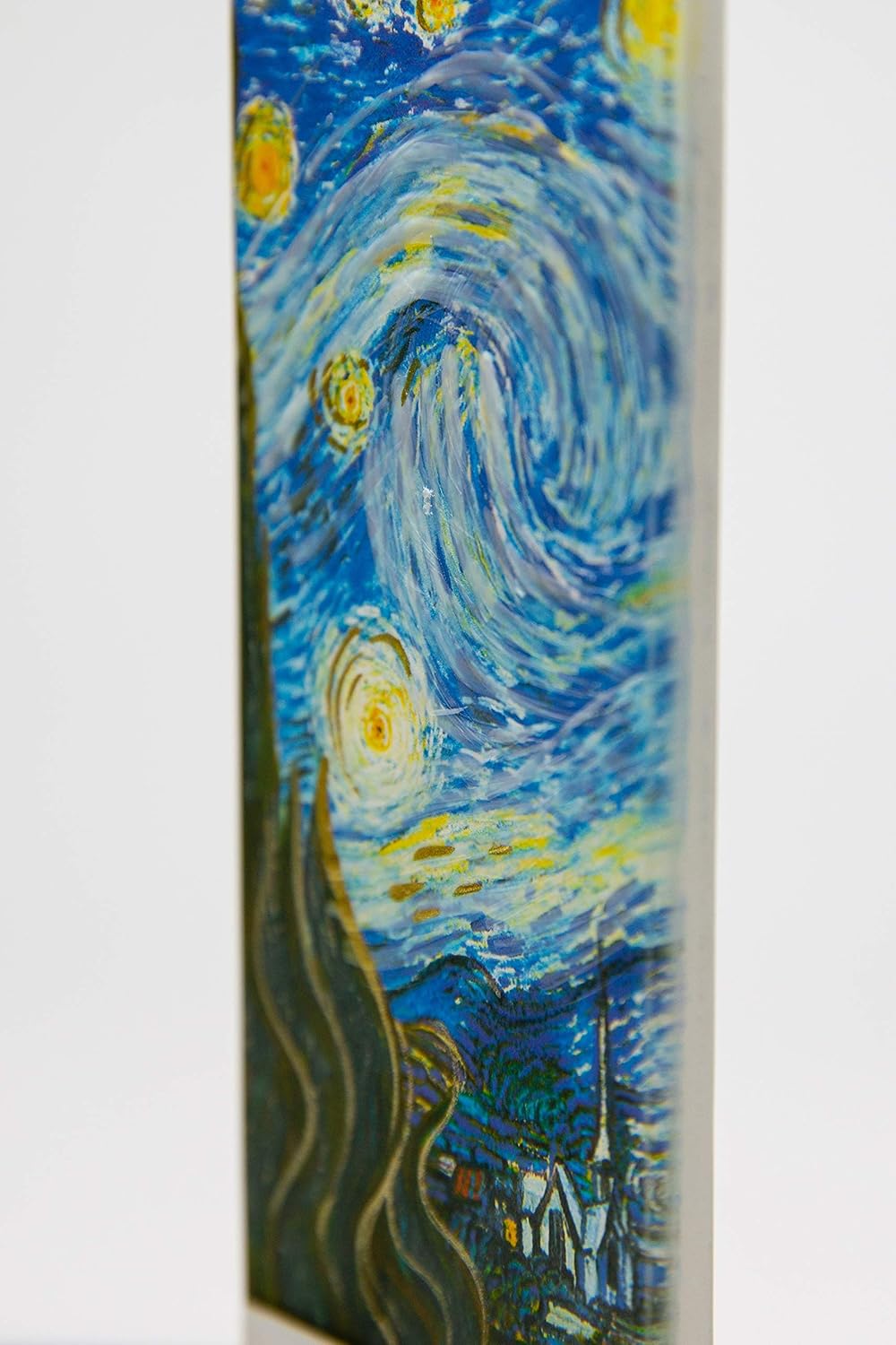 Flatyz Hand Painted Flat Candle| Unscented, Dripless, Smokeless, Decorative | Van Gogh – Starry Night | Double Wick with Metal Base | Unique Gift Idea and Home Décor Accent: Home & Kitchen
