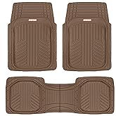 Motor Trend FlexToughXL DeepDish Floor Mats for Cars, Full Set All-Weather Rubber Automotive Floor Mats Waterproof Heavy Duty Car Mats Flexible Floor Liners for Car Truck Van SUV Car Floor Mat (Brown)