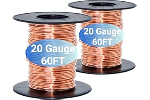 Awilzzoe 120 Feet 20 Gauge 99.9% Pure Soft Copper Wire for Electroculture Gardening, lants Supplies, Beading,Science Projects,DIY Artwork,Jewelry Making,Craft Pure Bare Copper Wire,2Rolls