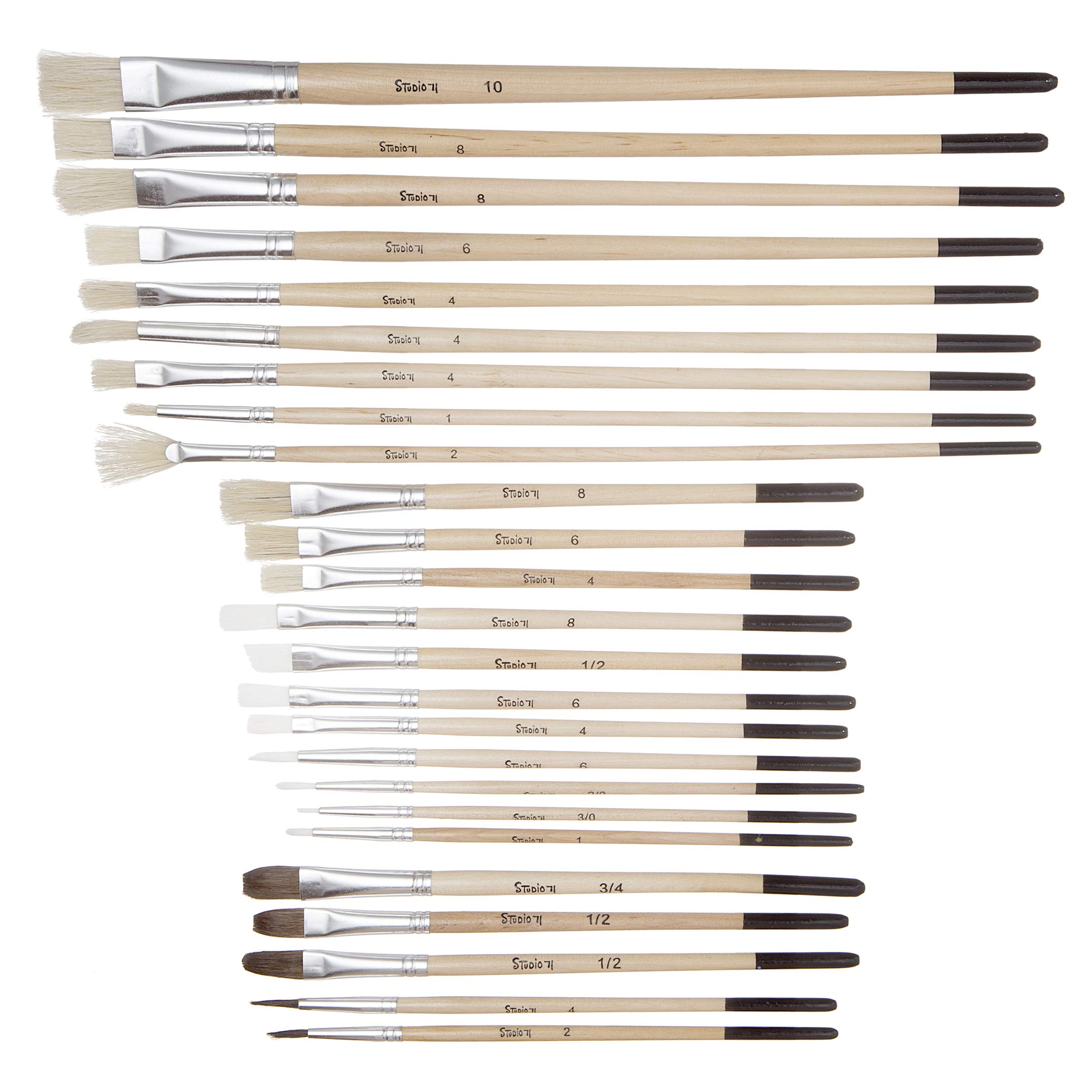 Darice Studio 71 All-Purpose Brush Set, 25 Pieces Paintbrushes