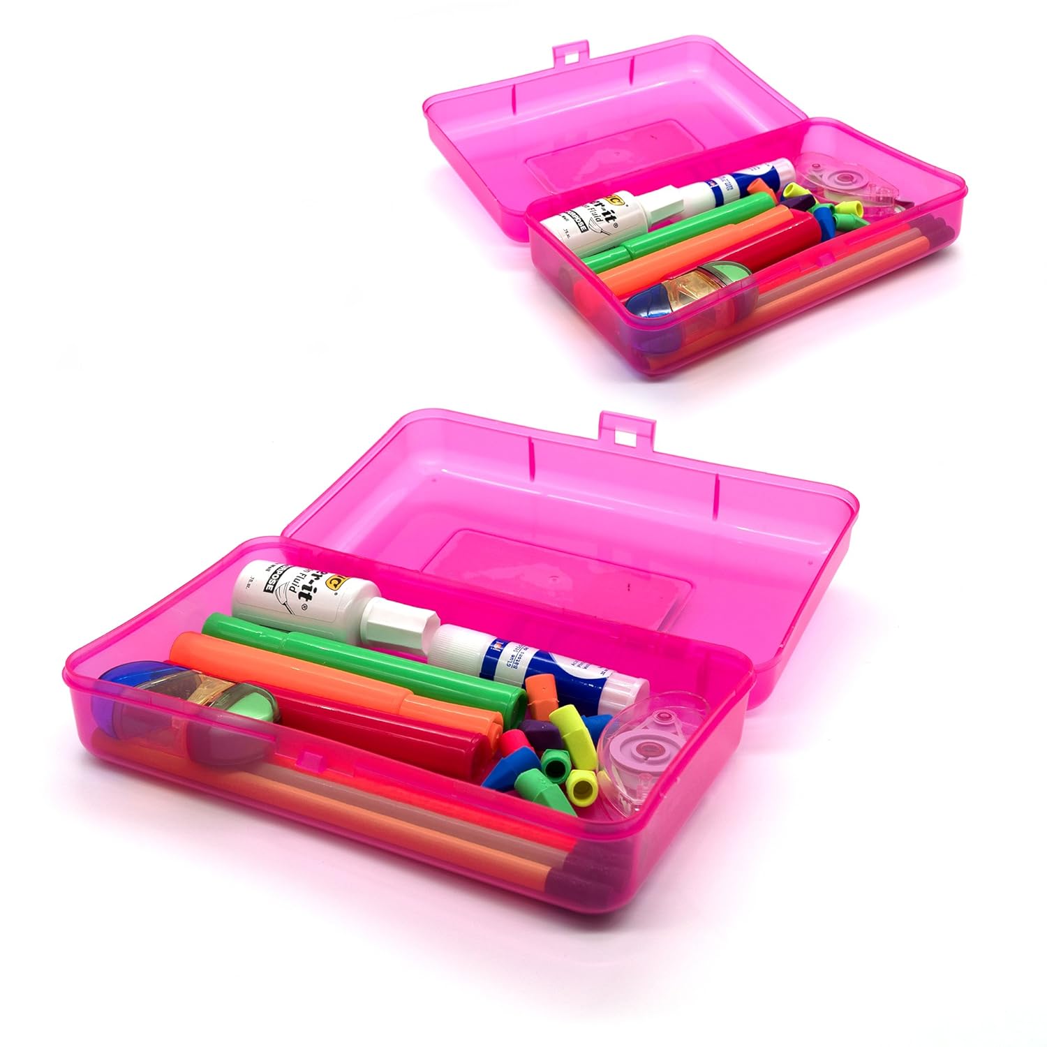 Plastic Durable Supplies School for Box Pencil Purpose Multi Color Bright Box Storage Utility