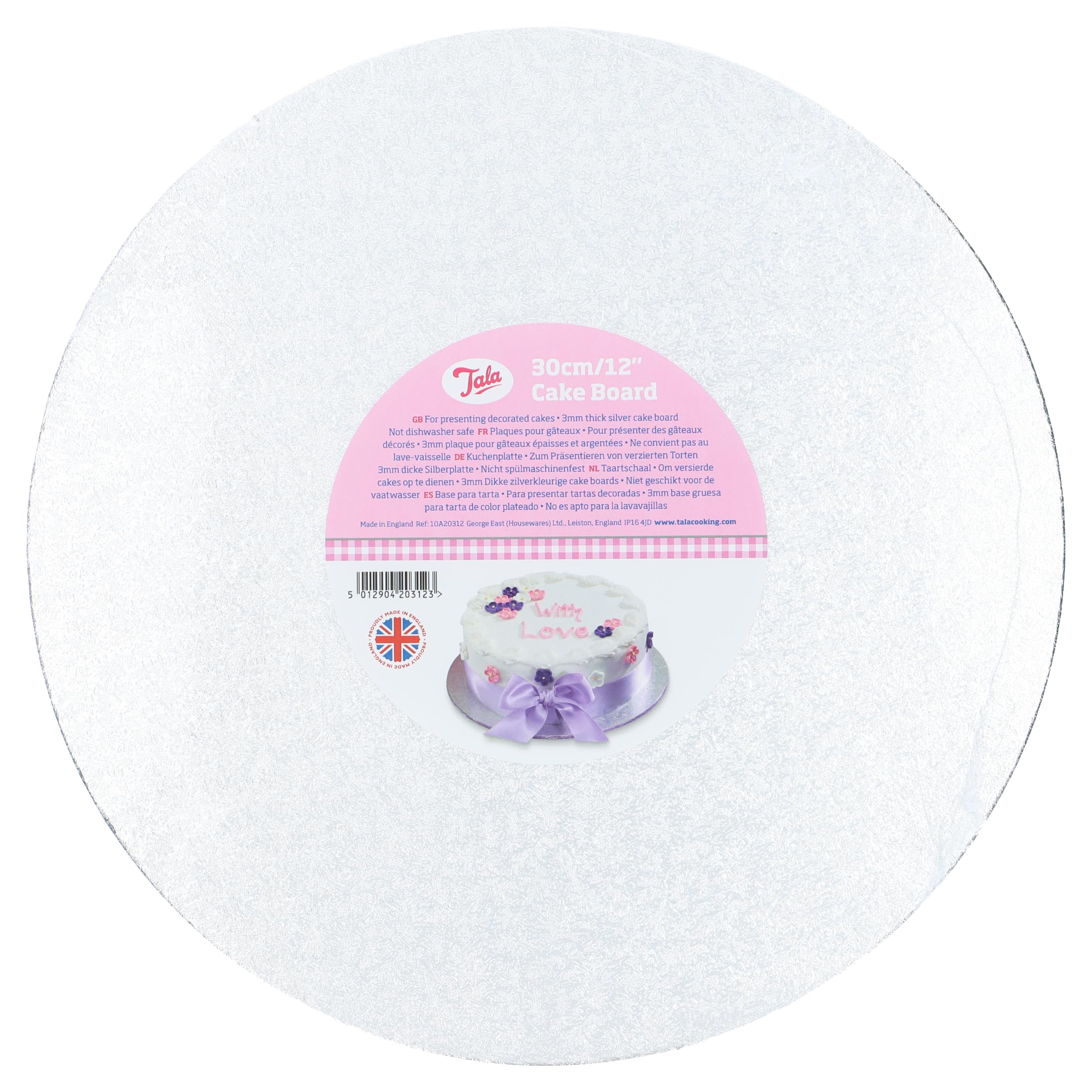 Tala Silver Paper Cake Board | 12 Inch / 30cm Diameter | Ideal for Victoria Sponges and smaller cakes — image 1
