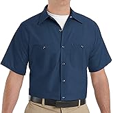 Red Kap Mens Industrial Work Shirt, Regular Fit, Short Sleeve