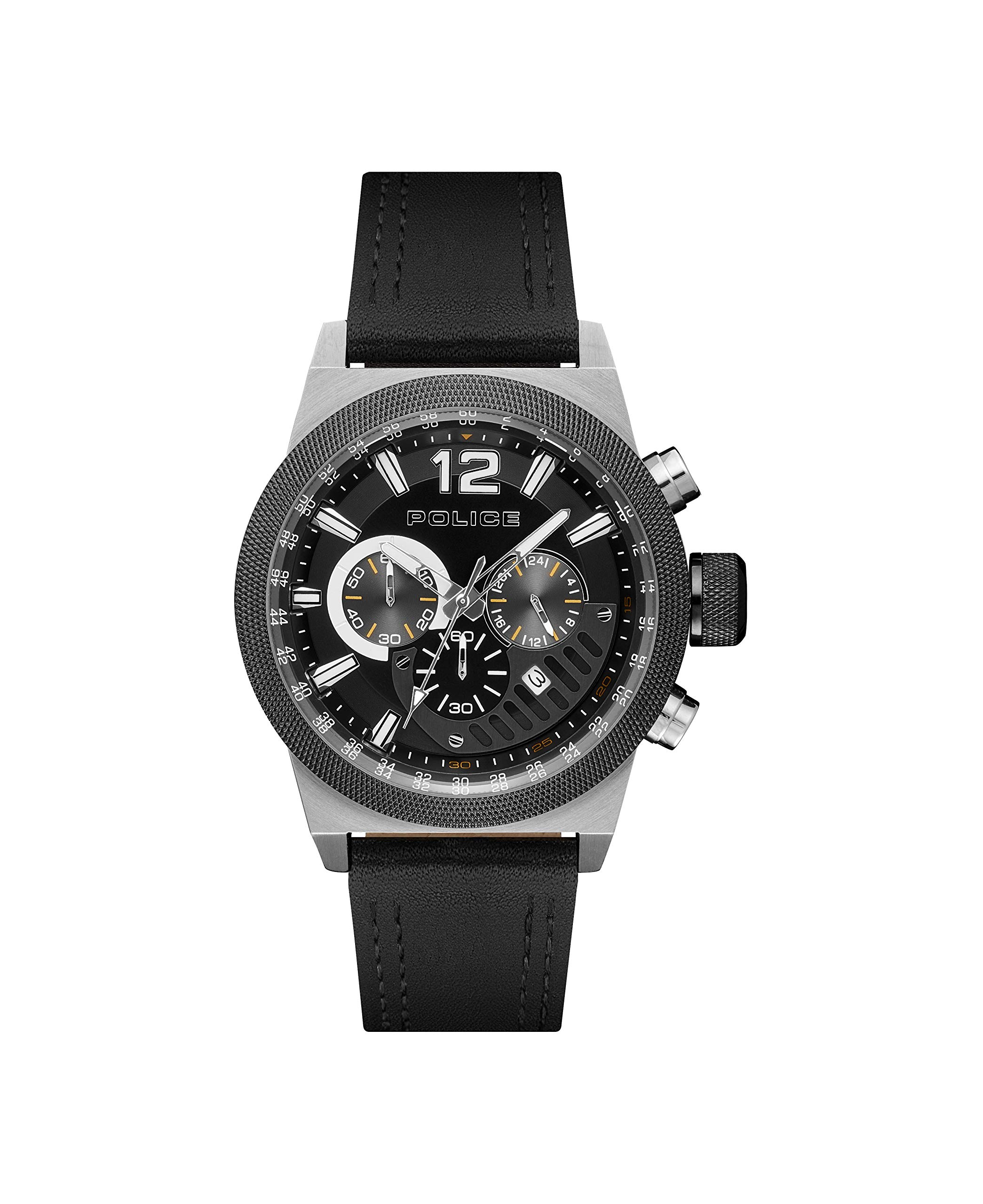 Police Mens Quartz Watch, Chronograph Display and Leather Strap PL.15529JSTB/02