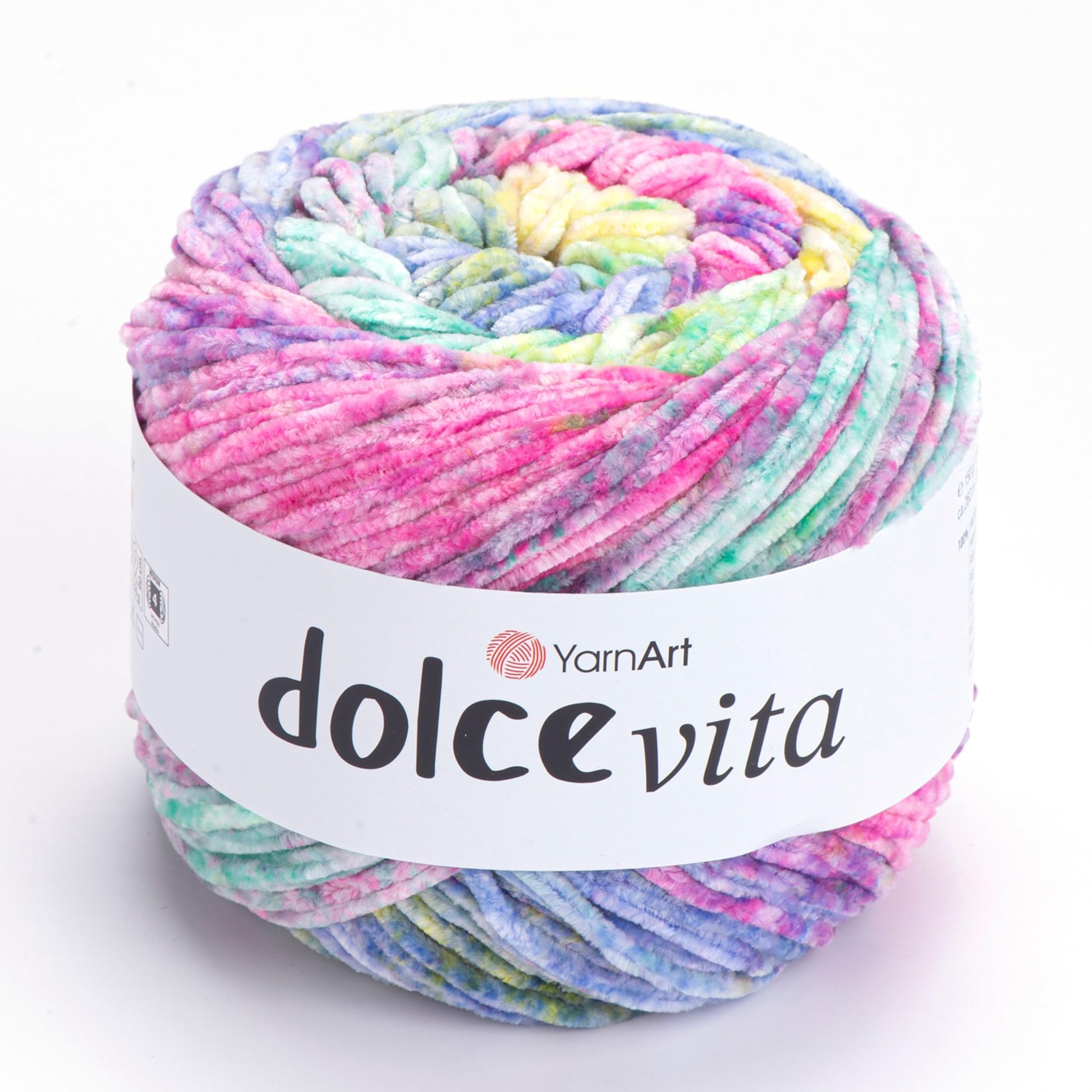 Photo 1 of YarnArt Dolce Vita Yarn – 100% Micro Polyester, Soft Chenille Yarn for Knitting & Crochet, 150g (5.29 oz), 260m (284 yds), Medium Weight, Ideal for Plush Toys, Blankets & Cozy Projects (3411)