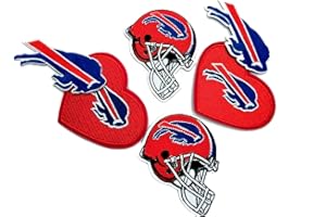 ZTHGS 6Pcs for Bills Iron On Sew On Embroidery Patch, Helmet and Heart Logo Iron-on Patch for Jacket Backpack Jeans Jacket Man&Woman