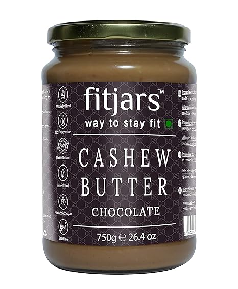 FITJARS Diwali Specials Stone Ground Keto Vegan All Natural Gourmet Cashew Chocolate Butter , 750g?.