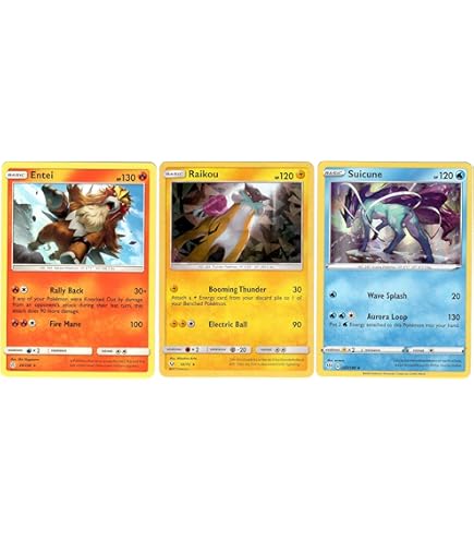 Amazon.com: Pokemon Legendary Set - SUICUNE Entei Raikou - Sun Moon Lost  Thunder