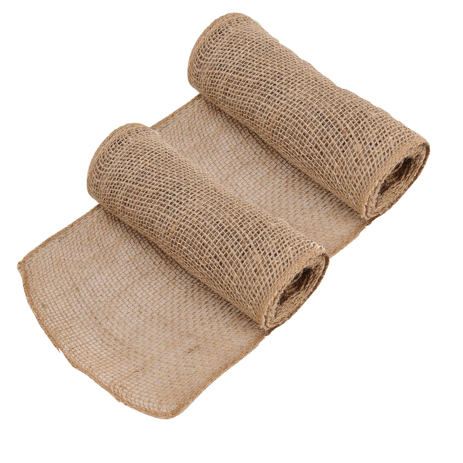 Flueyer 2 Pack Natural Jute Burlap Tree Protector Wraps, 118.1 x 7.8 Winter-Proof Tree Trunk Guard Protector Wrap Shrub Plants Antifreeze Bandage for Keep Plant Warm and Moisturizing