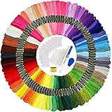 Wijavija Embroidery Floss Set 100 Skeins Rainbow Color Cross Stitch Threads with 25 Sewing Tools Craft Floss Embroidery Start