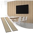 Olanglab Wood Slat Wall Panels, Wooden Acoustic Wall Panels, 94.5"x12.6" Each 3D Wall Panels for Interior Wall Decor, 2 Pack in Total 94.5"x25.2" (Warm Oak)