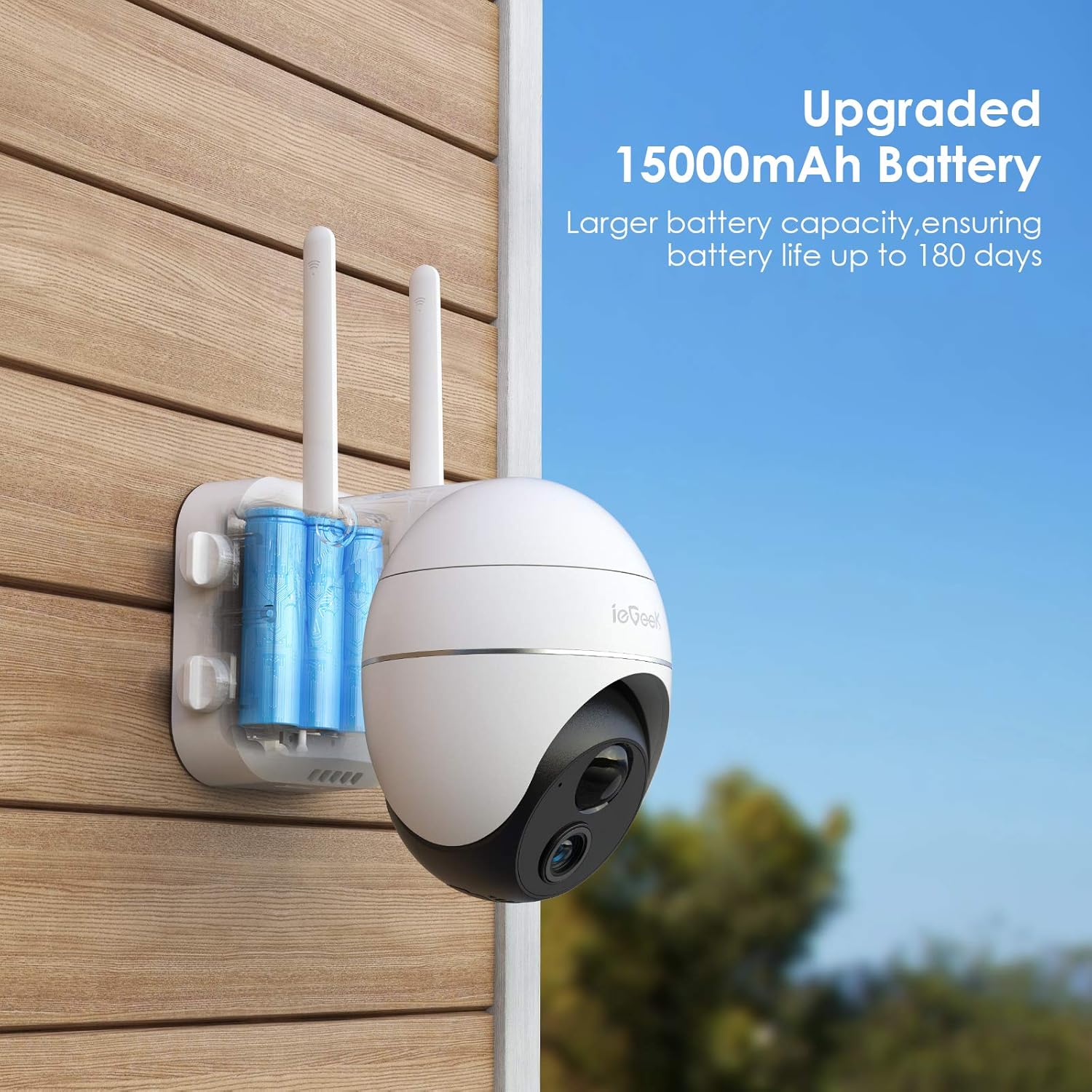 ieGeek 2K 360° Wireless Security Camera Outdoor with Color Night Vision, Rechargeable Battery CCTV Camera Systems - Image 4