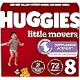 Huggies Size 8 Diapers, Little Movers Baby Diapers, Size 8 (46+ lbs), 72 Count