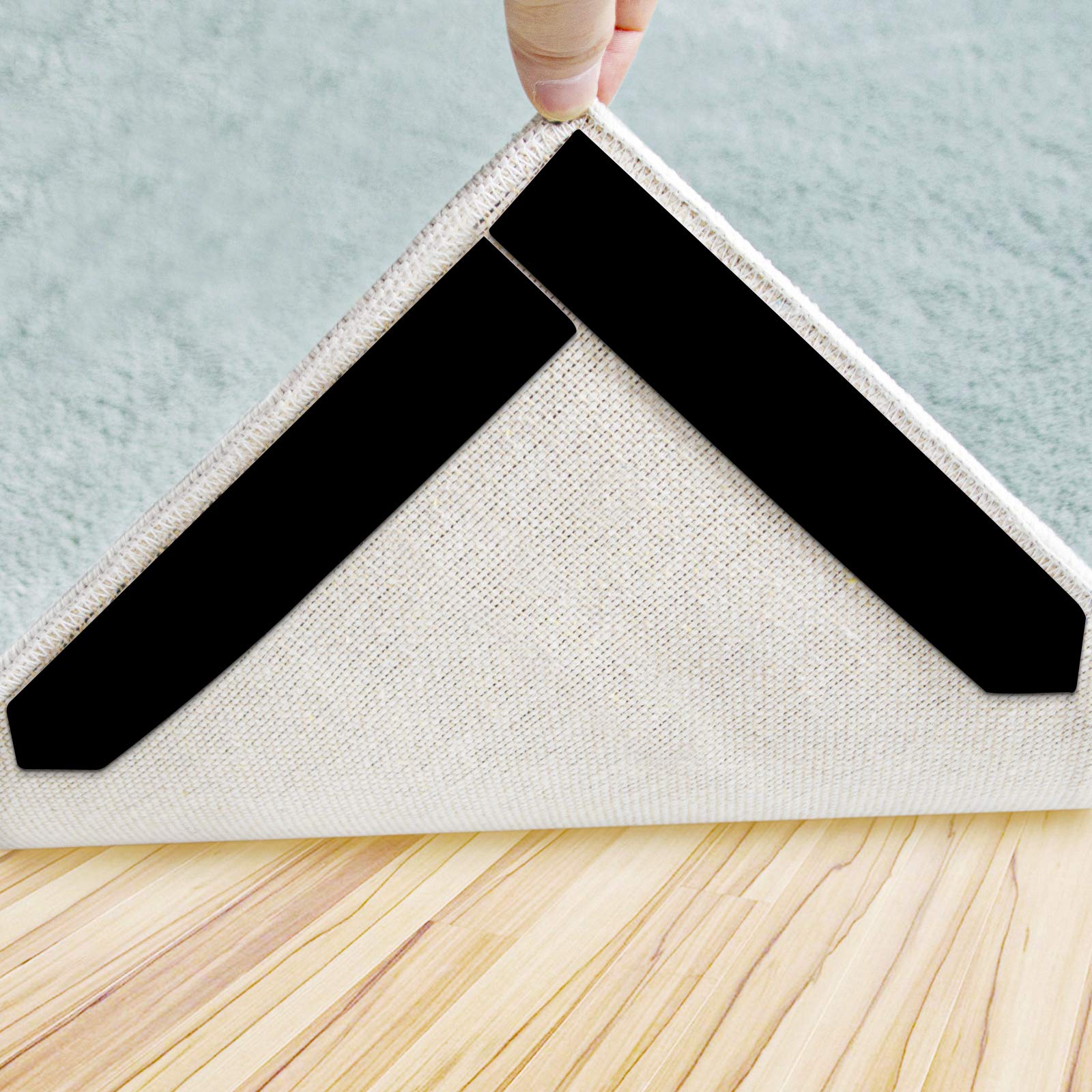 Non Slip Rug Gripper Pads,16 Pcs Double Sided Washable Carpet Grippers for Hardwood Floors，Anti Curling Reusable Rug Stopper : Keep Your Rug in Place