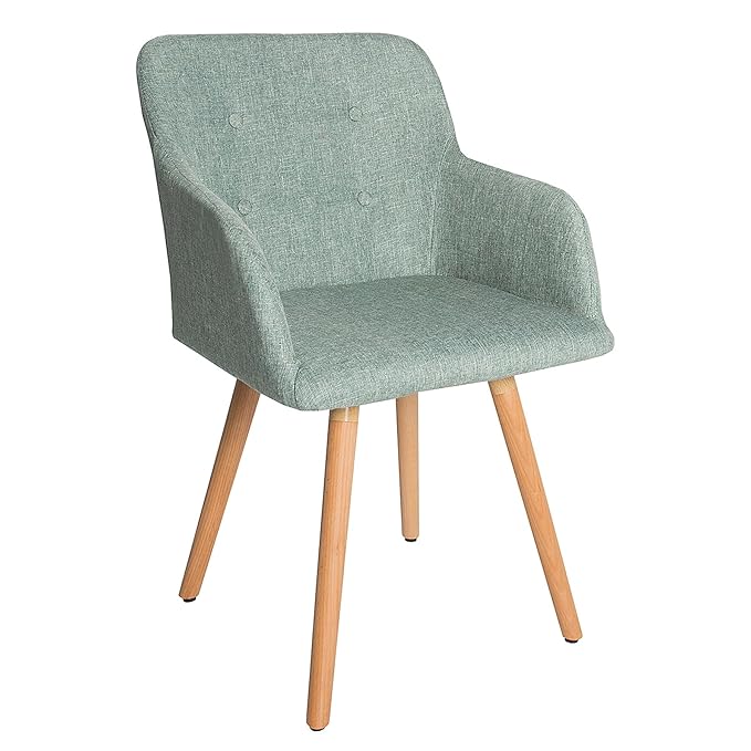 Design Stuhl lime SCANDINAVIA MEISTERSTÜCK Buche Gestell mint grün mit Armlehne im Retro Trend Esszimmerstuhl Esszimmer
