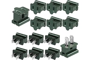 Fovths 12 Pieces Christmas Male and Female SPT-1 Vampire Plugs Light Slip Zip Plug Green Gilbert Plugs Electrical Light End Plug for Xmas Holiday Outdoor Indoor Lighting, 6 Female+6 Male
