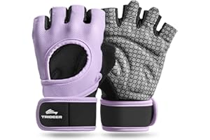 Trideer Weight Lifting Gloves for Women Men with Wrist Support, Workout Gloves Women Full Palm Protection for Gym Training, Fitness, Weightlifting & Pull Ups