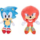 JAKKS Pacific Sonic The Hedgehog 9" Plush 2-Pack, Sonic &amp; Knuckles Collectible Stuffed Toy