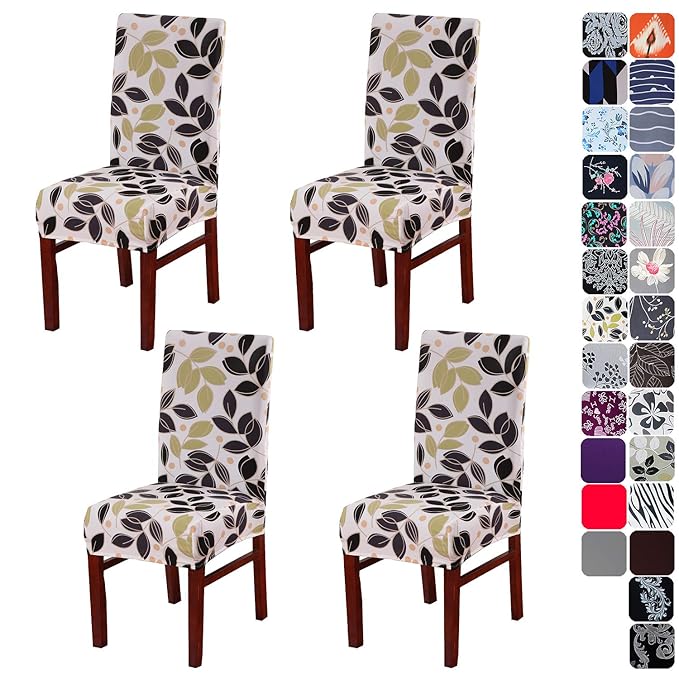 Tavie Dining Chair Covers Set of 4 Stretch Slipcover Elastic