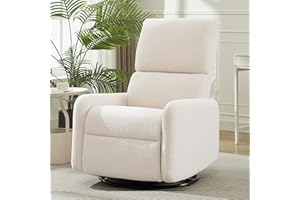 Korser 360° Swivel Glider Chair, Swivel Chair Nursery with Side Pockets, Deep Cushioned Seat, Rocking Chair with Structure Ba