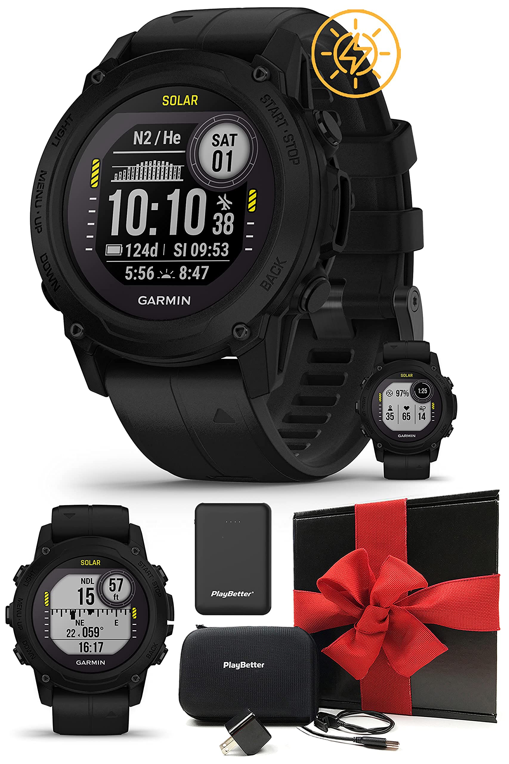 PlayBetter Garmin Descent G1 Solar (Black) Dive