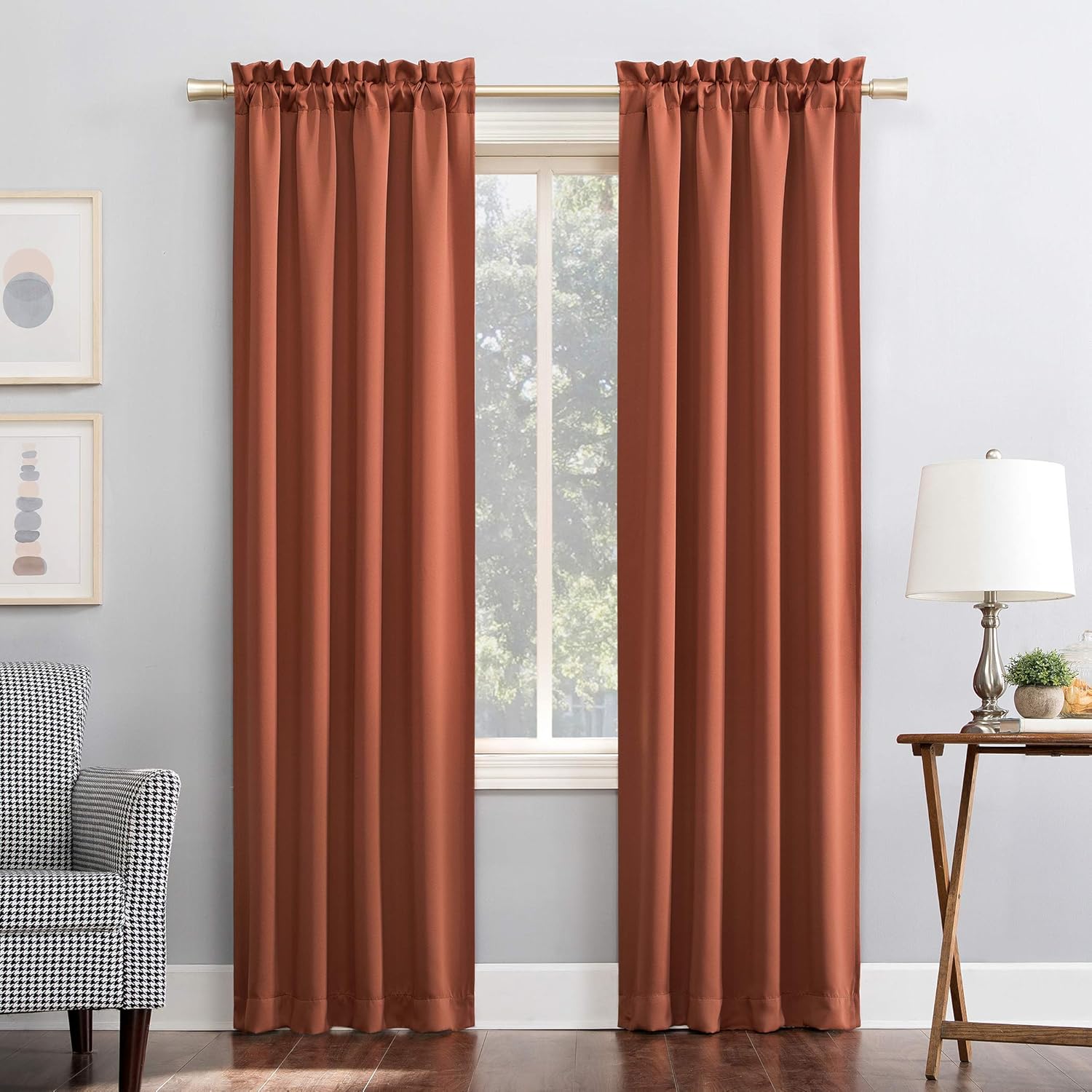 Window Treatments - Sun Zero Easton Energy Saving Blackout Rod Pocket Curtain Panel, 40