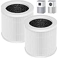 2 Pack A1 Replacement Filter Compatible with VEWIOR Air Purifier HQSC-50, HQKJ-80, AMEIFU AP01W, KOIOS HQKJ-50 Air Pur ifier, 3-in-1 H13 True HEPA Air Cleaner Filter